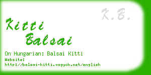 kitti balsai business card